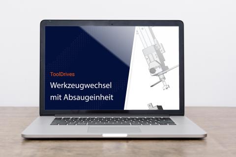 Notebook mit Startscreen eines ToolDrives Videos